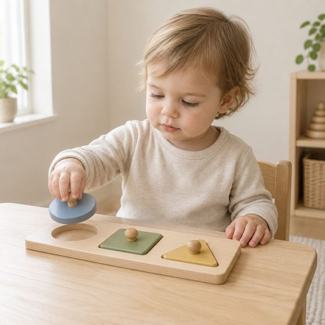 Knobbed wooden puzzles