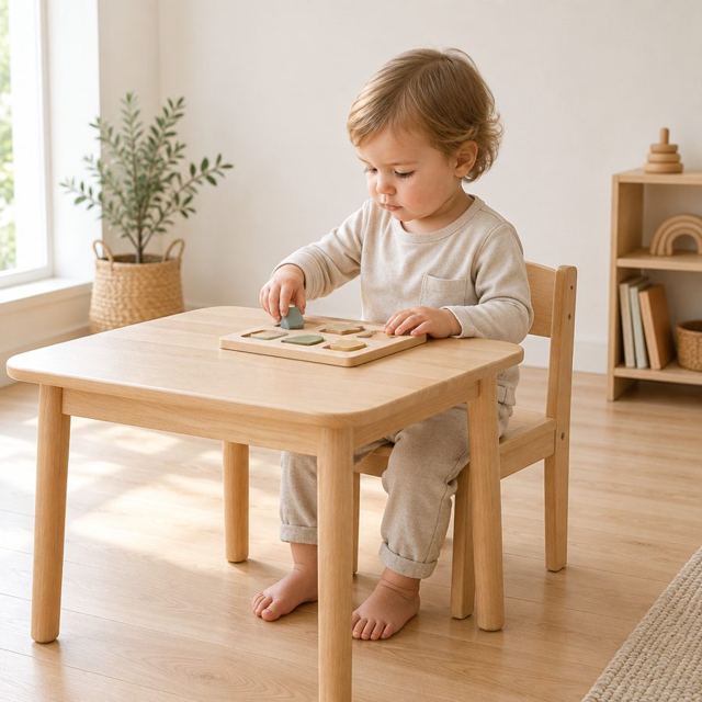 Child-sized table and chair